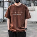 メンズ ファッション 春夏 秋冬 かっこいい オシャレ モテ 男性用 紳士服 服 韓国 シンプル 大人 ヘビーウェイトアメリカンスチールプリント 半袖 T シャツメンズ 半袖 カジュアルショート T トップ