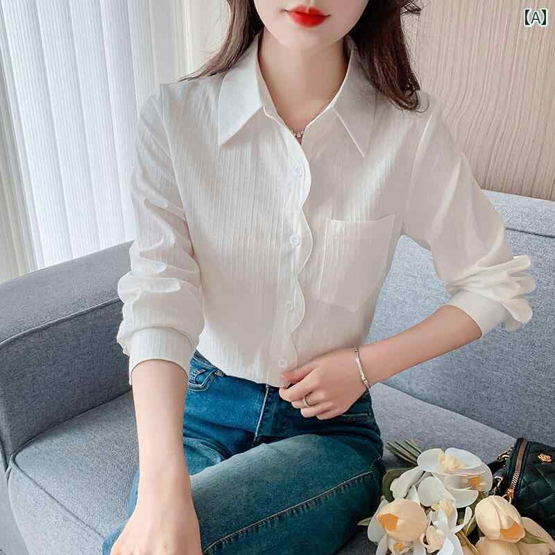 乐天商城 - レディース ファッション 春夏 秋冬 オシャレ かわいい 韓国 ドレープ 青長袖女性 カジュアル 春　秋 スタイリッシュ トップ