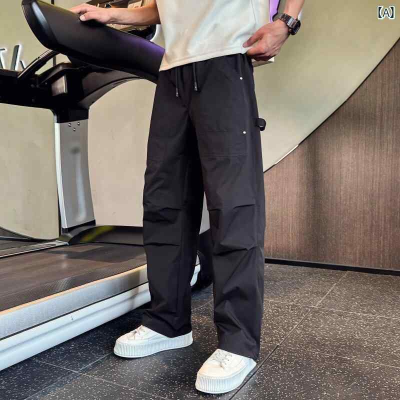 メンズ ファッション 春夏 秋冬 かっこいい オシャレ モテ 男性用 紳士服 服 韓国 シンプル 大人 薄 パンツメンズストレートファッション 速乾 パンツメンズカジュアルスポーツパンツ