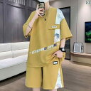 メンズ ファッション 春夏 秋冬 かっこいい オシャレ モテ 男性用 紳士服 服 韓国 シンプル 大人 男性 スポーツスーツ サイズカジュアルウェア 半袖 ショートパンツセットツーピーススーツ