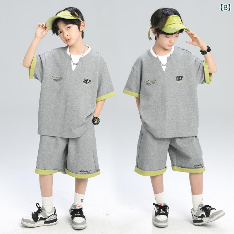 春夏 秋冬 キッズ 子供 ベビー 赤ちゃん ファッション おしゃれ かわいい かっこいい 男 女 韓国 男子 夏 夏 半袖中 子供 男子 夏 クール ストリート スポーツ シンプル
