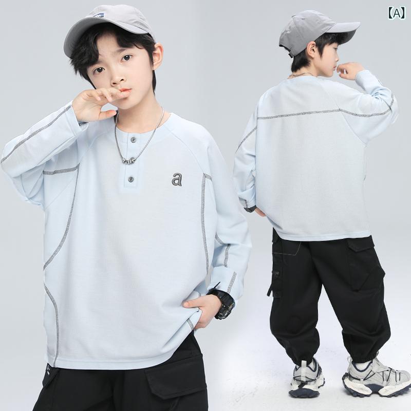 Rakuten - 春　夏　秋　冬　キッズ　子供　ベビー　赤ちゃん　ファッション　おしゃれ　かわいい　かっこいい　男　女　韓国 男子 春秋 長袖 T シャツ 春 ML 子供用 ウエスタン 男子 春服 クール T シャツ