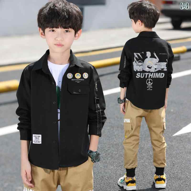 Other - 春　夏　秋　冬　キッズ　子供　ベビー　赤ちゃん　ファッション　おしゃれ　かわいい　かっこいい　男　女　韓国 子供服 男子 秋 シャツ サイズ 子供 男子 春秋 シャツ 韓国 トップス