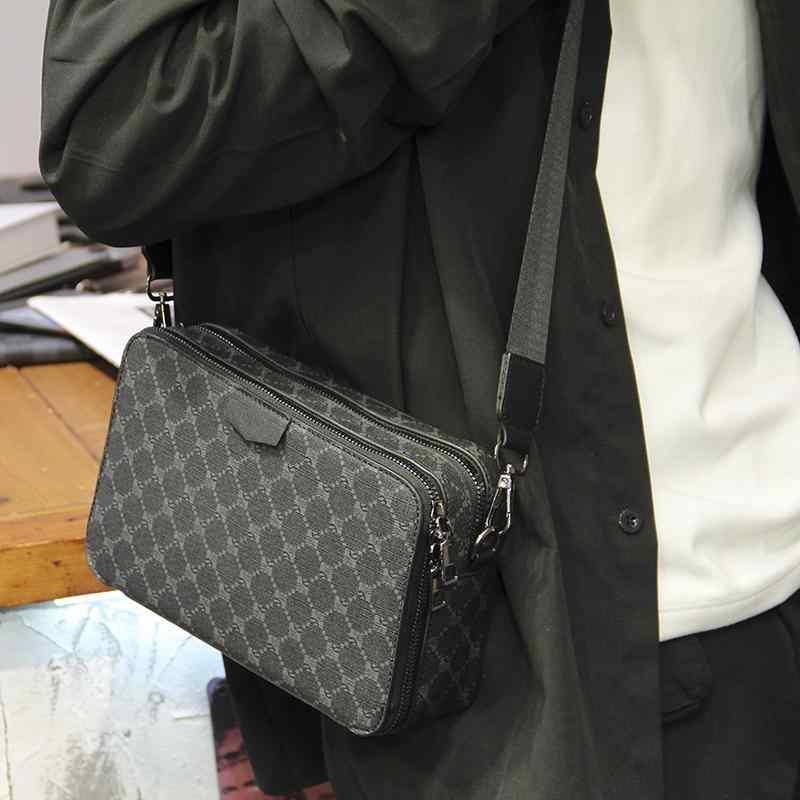 メンズ ファッション 春夏 秋冬 かっこいい オシャレ モテ チェック柄 ショルダー ストリート スモール ショルダー スモール スクエア クロス ボディ