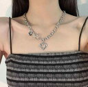 韓国 おすすめ 春夏 秋冬 レディース 女性 ファッション かっこいい かわいい おしゃれ モテ アクセサリー ジュエリー ネックレス ヒップホップ パンク チェーン クール シンプル ハート 個性的 高級 チタン