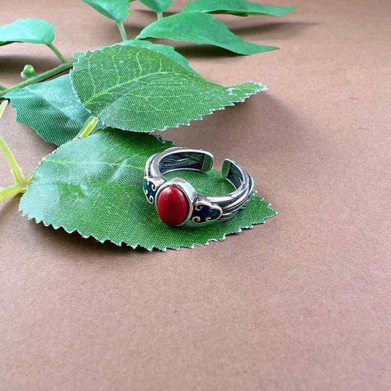 韓国 おすすめ 春夏 秋冬 レディース 女性 ファッション かわいい おしゃれ モテ アクセサリー ジュエリー 七宝 祥雲 リング 指輪 レトロ 古風 シンプル