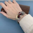 韓国 おすすめ 春夏 秋冬 メンズ 男性 ファッション かっこいい おしゃれ モテ アクセサリー ジュエリー ビーズ ブレスレット 回転 レトロ 龍 ドラゴン 個性的 古風 高級 シルバー