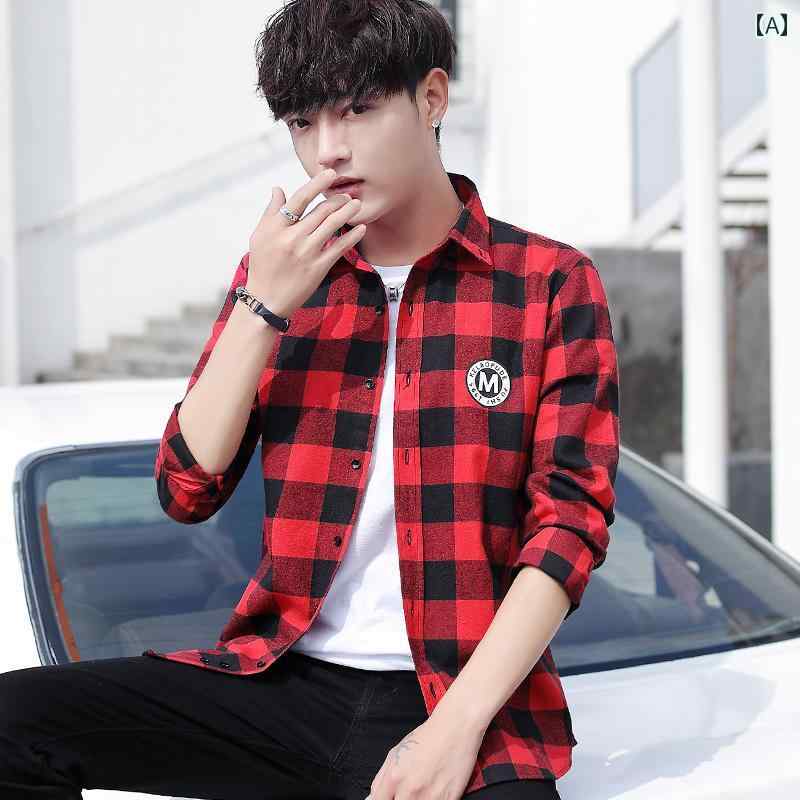 メンズ ファッション 春夏 秋冬 かっこいい オシャレ モテ 男性用 紳士服 服 韓国 シンプル 大人 白黒 チェック シャツ ネイティブ 長袖 高校生 イケメン アウター シャツ ジャケット