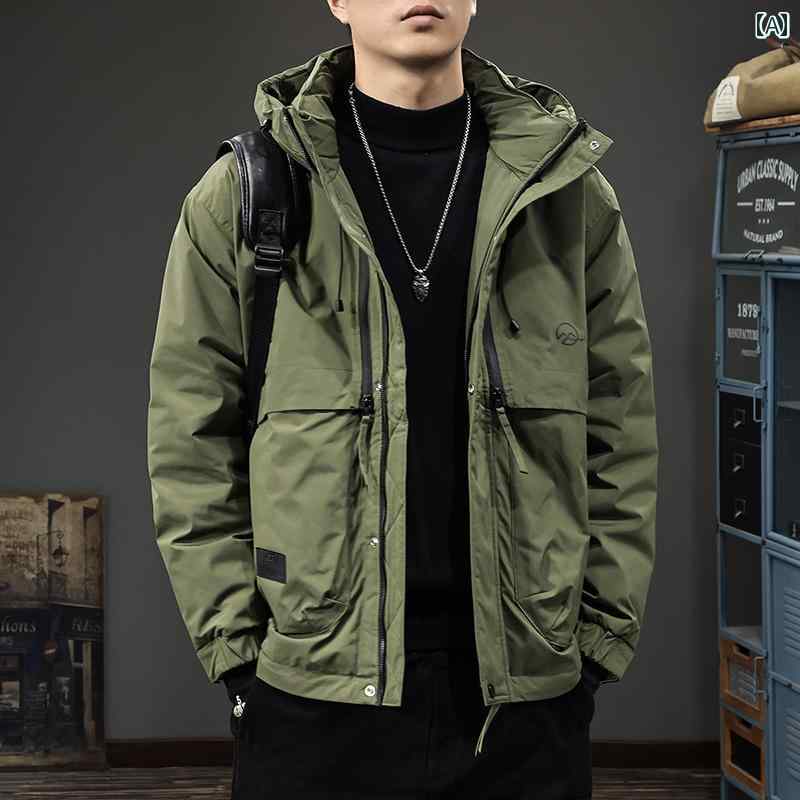 Jumper, Blouson - メンズ ファッション 春夏 秋冬 かっこいい オシャレ モテ 男性用 紳士服 服 韓国 シンプル 大人 ダウン ジャケット 暖かい カジュアル ジャケット アウトドア 機能 ワークジャケット