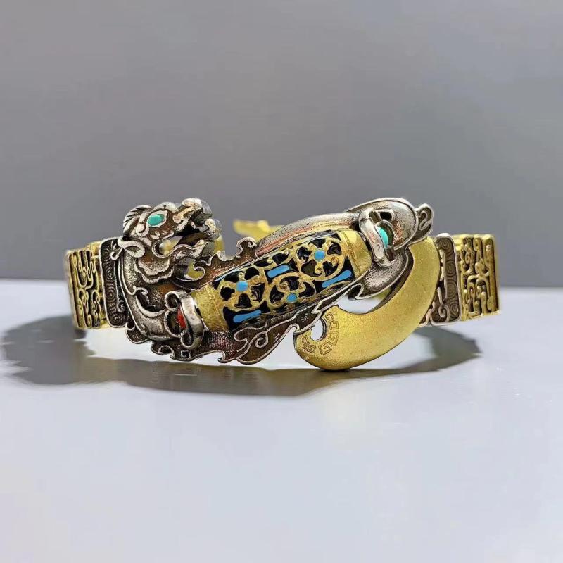 韓国 おすすめ 春夏 秋冬 メンズ 男性 ファッション かっこいい おしゃれ モテ アクセサリー ジュエリー ビーズ ブレスレット レトロ 古風 柄 模様 個性的 高級 シルバー