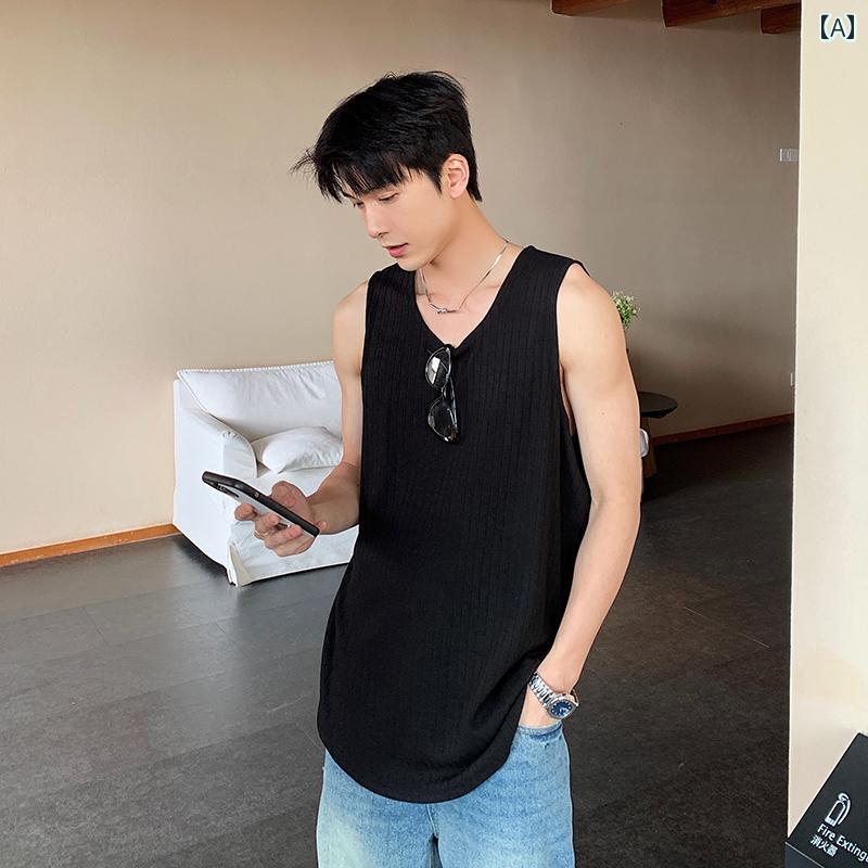 メンズ ファッション 春夏 秋冬 かっこいい オシャレ モテ 男性用 紳士服 服 韓国 シンプル 大人 ベスト メンズファッション ノースリーブ T シャツ ボーイズ ゆったり ウエスト コート トップス