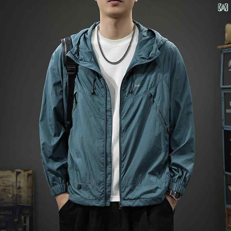 メンズ ファッション 春夏 秋冬 かっこいい オシャレ モテ 男性用 紳士服 服 韓国 シンプル 大人 薄手 アウトドア スポーツ 速乾 日焼け防止 新型 三層 日よけ 紫外線 防止 ジャケット