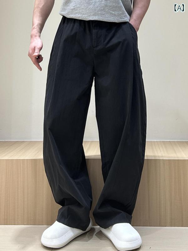 メンズ ファッション 春夏 秋冬 かっこいい オシャレ モテ 男性用 紳士服 服 韓国 シンプル 大人 薄手　パンツ　 　快適　ストレート　ドレープ　マチェーテ