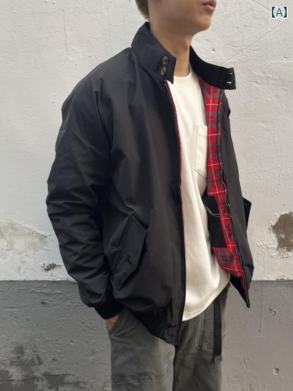 Rakuten - メンズ ファッション 春夏 秋冬 かっこいい オシャレ モテ 男性用 紳士服 服 韓国 シンプル 大人 アメリカン ハリントン G 9 ジャケット レトロ カジュアル ワークウェア ストリート レトロ ジャケット カーキ スタンドカラー モーター サイクル 防風
