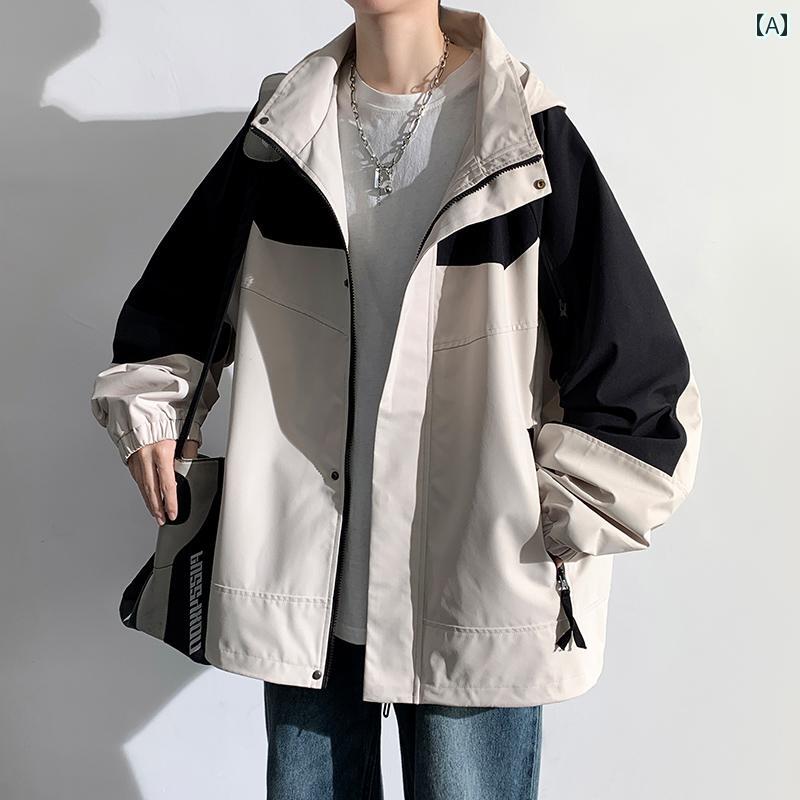 Rakuten - メンズ ファッション 春夏 秋冬 かっこいい オシャレ モテ 男性用 紳士服 服 韓国 シンプル 大人 少年ジャケット 中 高校生 男子 ビッグ ボーイ アウトドア ジャケット