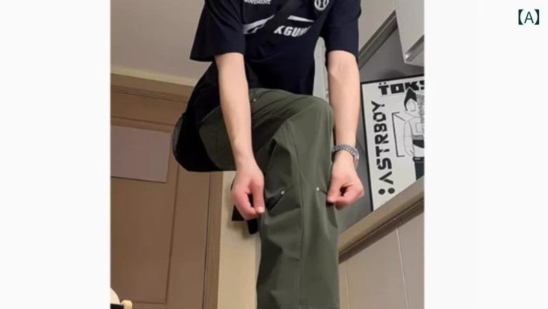 YKC8のメンズ ファッション 春夏 秋 冬 かっこいい オシャレ モテ 男性用 紳士服 服 韓国 シンプル 大人 クリーン フィット スタッズ ラン バー ジャック オーバー オール 冷感 ストレート ワイン レッド パラシュートパンツ｜アングル2