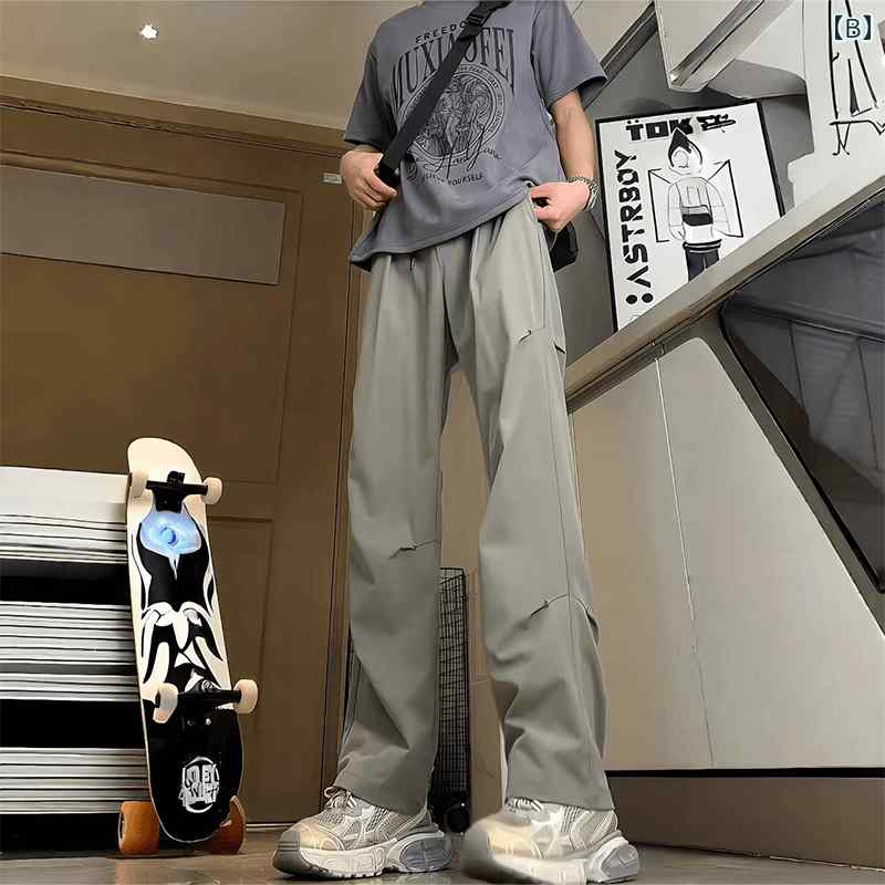 YKC8のメンズ ファッション 春夏 秋 冬 かっこいい オシャレ モテ 男性用 紳士服 服 韓国 シンプル 大人 クリーン フィット スタッズ ラン バー ジャック オーバー オール 冷感 ストレート ワイン レッド パラシュートパンツ｜アングル3