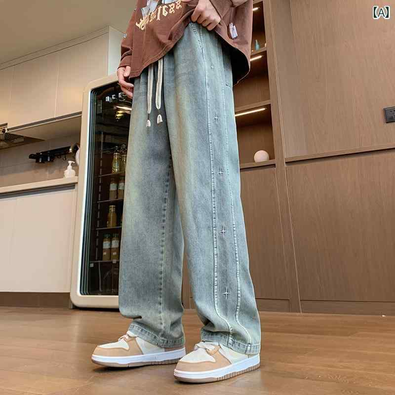乐天商城 - メンズ ファッション 春夏 秋冬 かっこいい オシャレ モテ 男性用 紳士服 服 韓国 シンプル 大人 ジーンズ 男子 ストレート パンツ
