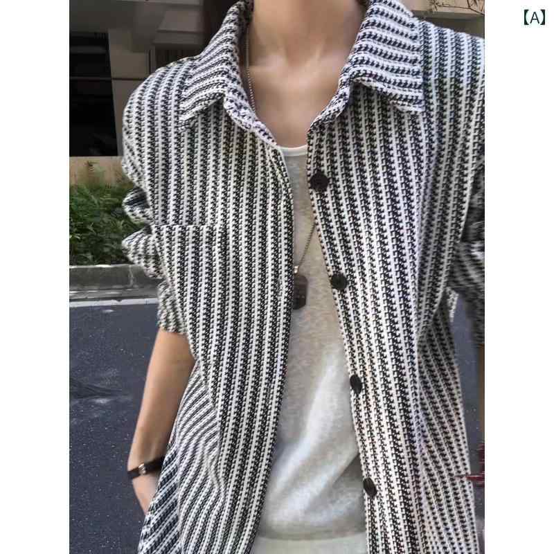 乐天商城 - メンズ ファッション 春夏 秋冬 かっこいい オシャレ モテ 男性用 紳士服 服 韓国 シンプル 大人 ヘビーウェイト シェニール ジャケット アメリカン ヘリンボーン 柄 ジャケット 高級 カップル シャツ
