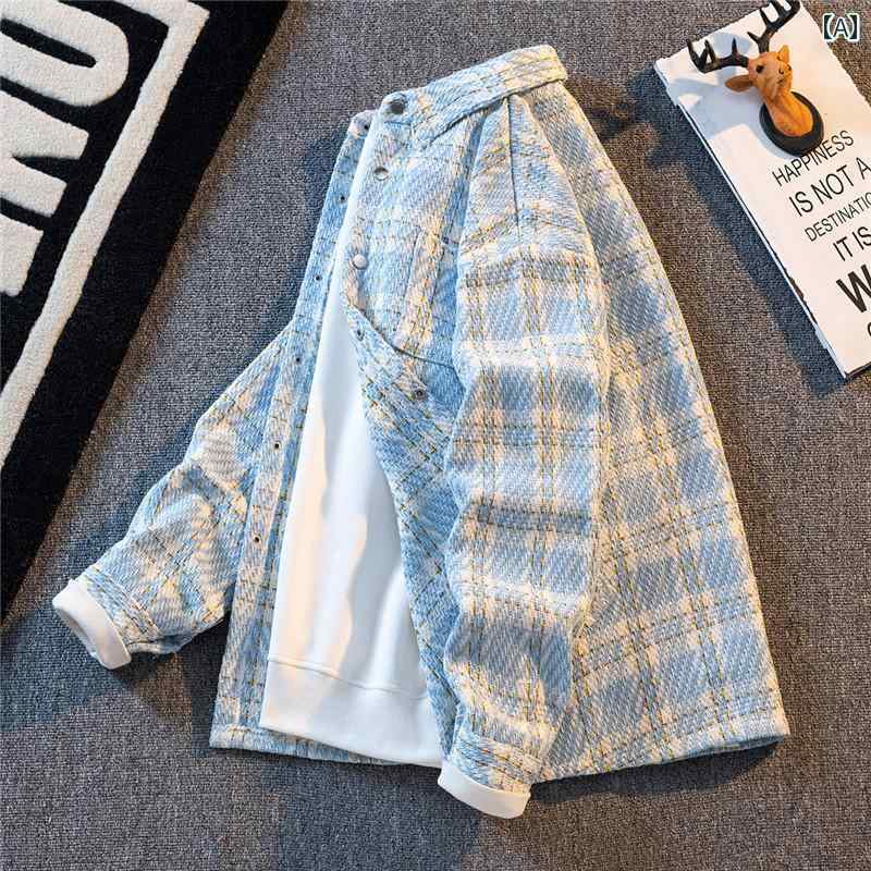 メンズ ファッション 春夏 秋冬 かっこいい オシャレ モテ 男性用 紳士服 服 韓国 シンプル 大人 ジャケット ファッション カジュアル 快適 ウール ジャケット 高級 チェック シャツ