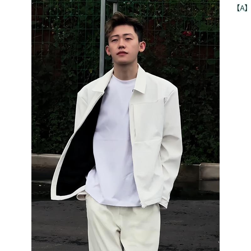 メンズ ファッション 春夏 秋冬 かっこいい オシャレ モテ 男性用 紳士服 服 韓国 シンプル 大人 クリーン フィット ストレート ショルダー エグゼクティブ ジャケット タフ ウェア ショート ワークウェア ジャケット スリープ ルーフ ソフト シェル ジャケット