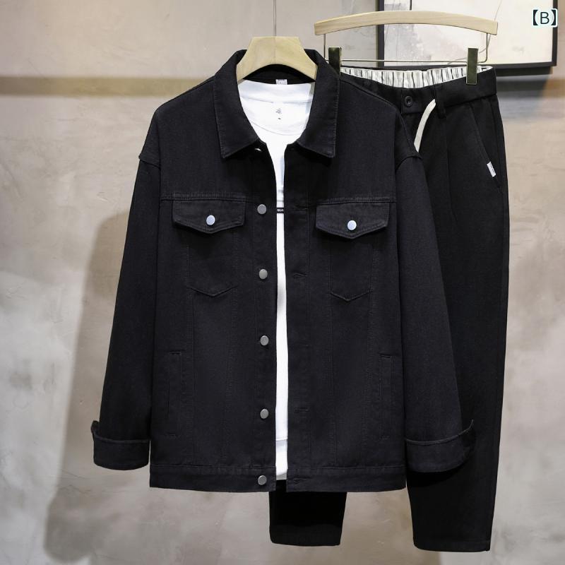 メンズ ファッション 春夏 秋冬 かっこいい オシャレ モテ 男性用 紳士服 服 韓国 シンプル 大人 高級 デニムジャケット プリント ジャケット