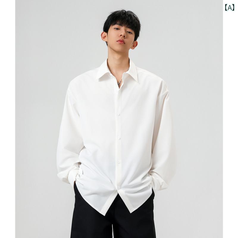 メンズ ファッション 春夏 秋冬 かっこいい オシャレ モテ 男性用 紳士服 服 韓国 シンプル 大人 シンプル 高級 ホワイト 長袖 シャツ カーディガンジャケット カジュアル 大きいサイズトップス