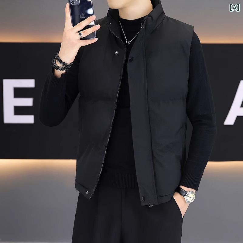 メンズ ファッション 春夏 秋冬 かっこいい オシャレ モテ 男性用 紳士服 服 韓国 シンプル 大人 ベスト コットンジャケット ベスト ウ..
