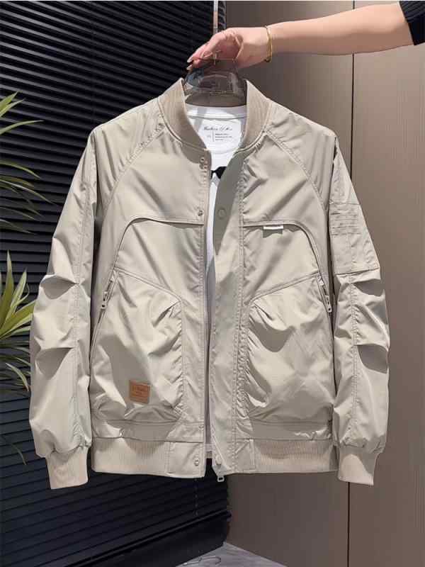 メンズ ファッション 春夏 秋 冬 かっこいい オシャレ モテ 男性用 紳士服 服 韓国 シンプル 大人 ベースボール ジャケット 快適 カジュアル スタンドカラー ワークウェア ジャケット トップ