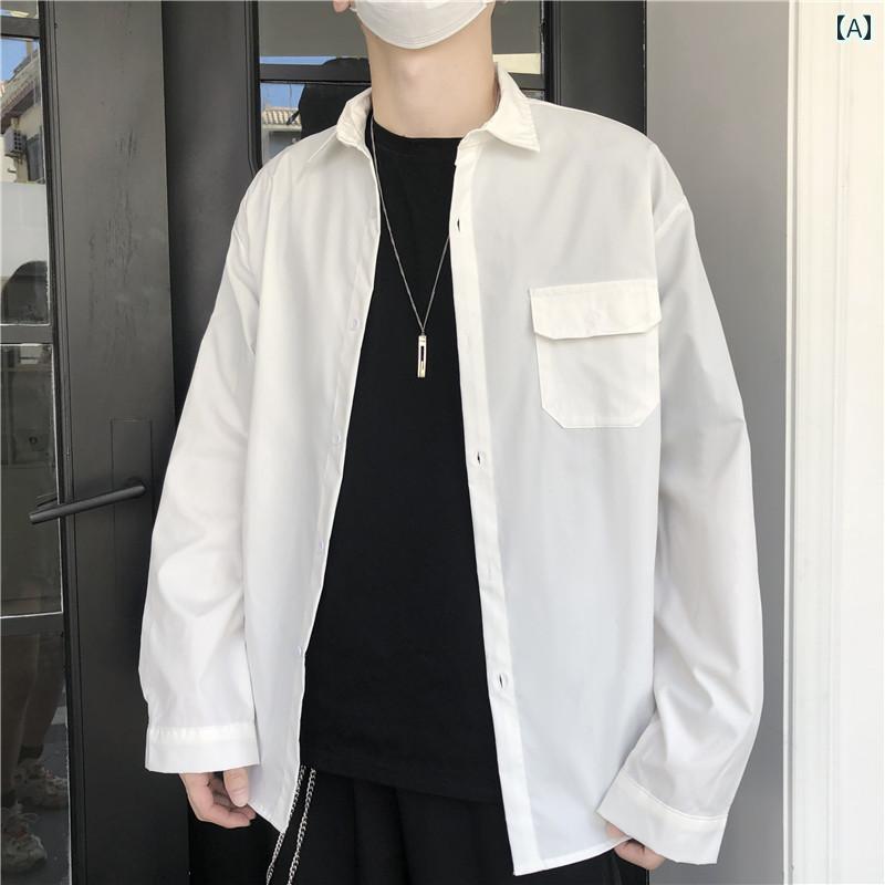 メンズ ファッション 春夏 秋冬 かっこいい オシャレ モテ 男性用 紳士服 服 韓国 シンプル 大人 シャツ カジュアル ジャケット長袖 シャツ