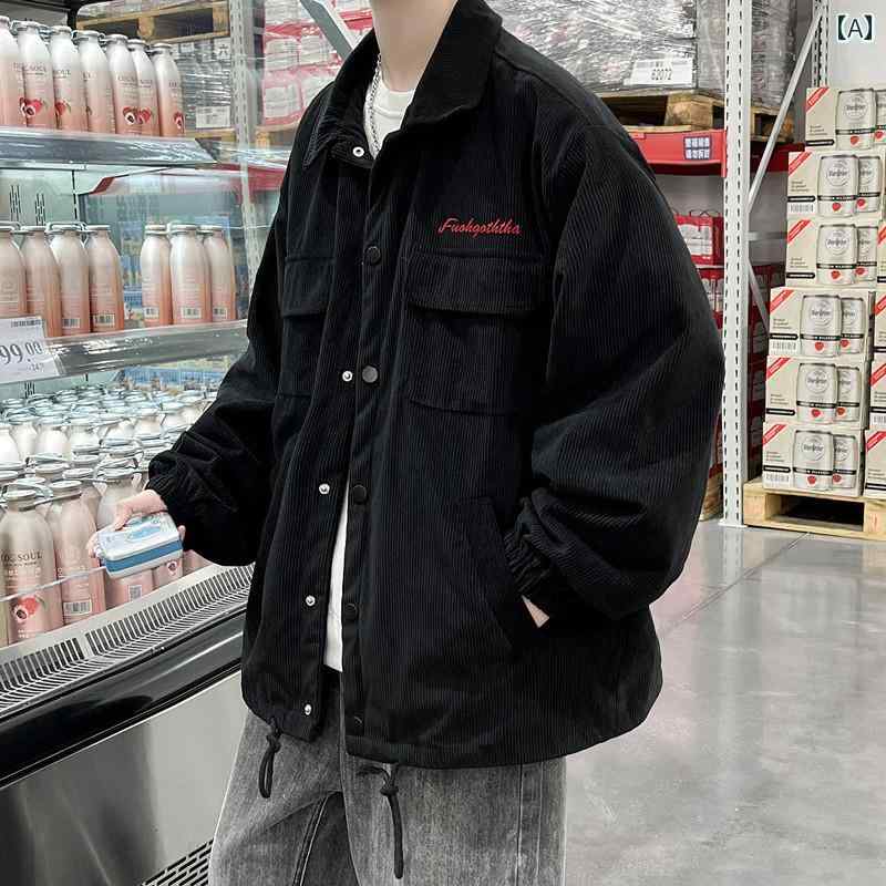 Other - メンズ ファッション 春夏 秋冬 かっこいい オシャレ モテ 男性用 紳士服 服 韓国 シンプル 大人 アメリカン レトロ コーデュロイジャケット カジュアルワークウェア ジャケット トップス