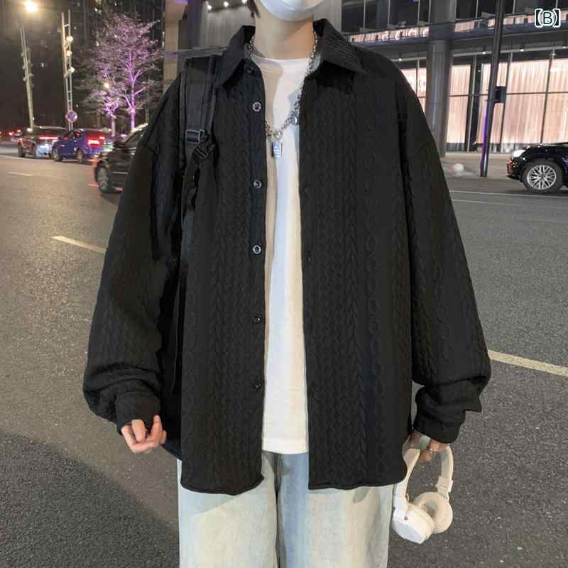 メンズ ファッション 春夏 秋冬 かっこいい オシャレ モテ 男性用 紳士服 服 韓国 シンプル 大人 ジャカード シャツジャケット 高級 トップス長袖 シャツ