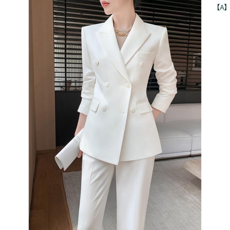 レディース ファッション おしゃれ 春夏 秋　冬 大人 上品 高級 マダム ミス ミセス プレゼント 婦人服　母 シンプル　スーツ　上品　フォーマルウェア　カジュアル　ワイド　レッグ　パンツ　白