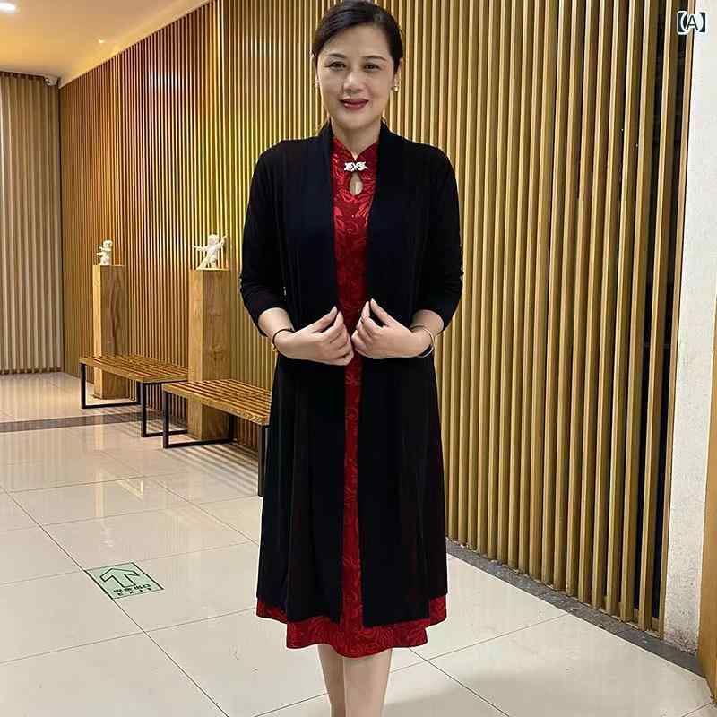 レディース ファッション おしゃれ 春夏 秋　冬 大人 上品 高級 マダム ミス ミセス プレゼント 婦人服　母 大きいサイズ ショール おしゃれな メッシュ アウター ケープ エレガント ドレス ハイエンド なの ミディアム ロング スリム カーディガン