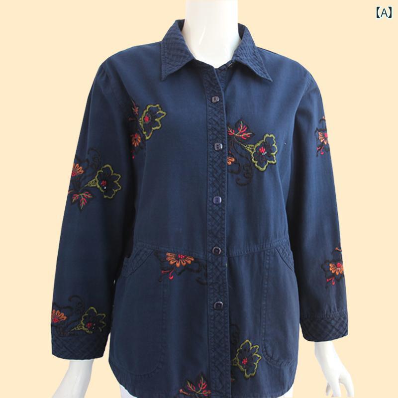 レディース ファッション おしゃれ 春夏 秋　冬 大人 上品 高級 マダム ミス ミセス プレゼント 婦人服　母 高齢者　長袖　シャツ　高齢者　母　綿(4.0)