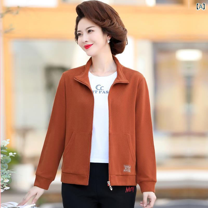 乐天商城 - レディース ファッション おしゃれ 春夏 秋　冬 大人 上品 高級 マダム ミス ミセス プレゼント 婦人服　母 のお母さんのの 春秋服 ゆったり ニットの 小さい ジャケット 女性 スポーツ トップス 多目的な 長袖 カーディガン スウェットシャツ