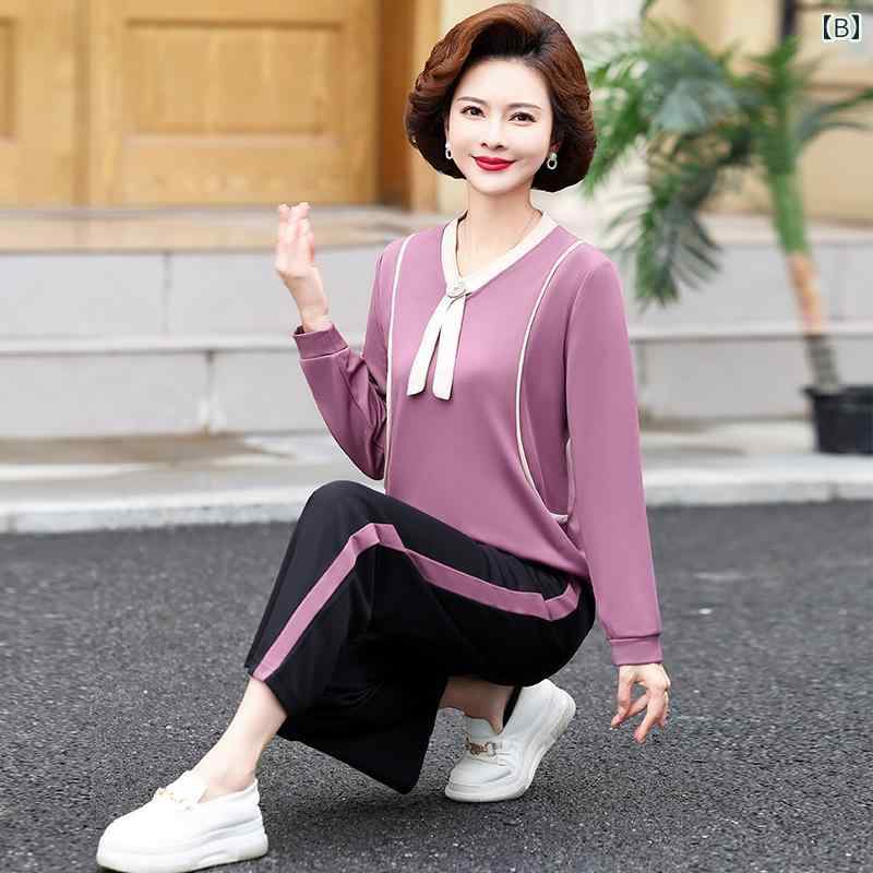 レディース ファッション おしゃれ 春夏 秋　冬 大人 上品 高級 マダム ミス ミセス プレゼント 婦人服　母 母　長袖　T　シャツ　スポーツウェア　スーツ　トップス　セット