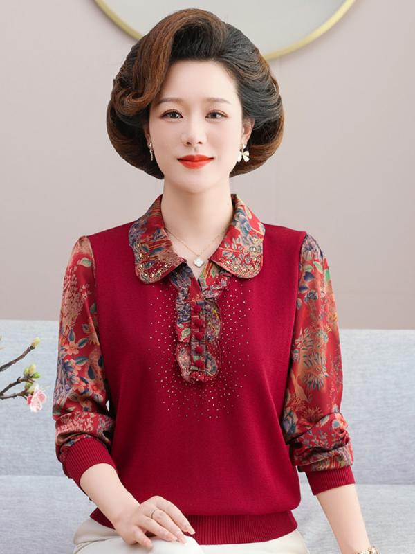 樂天商城 - レディース ファッション おしゃれ 春夏 秋冬 大人 上品 高級 マダム ミス ミセス プレゼント 婦人服 母 トップス シャツ 高齢者 ボトムス パンツ ズボン セット 花柄 シンプル