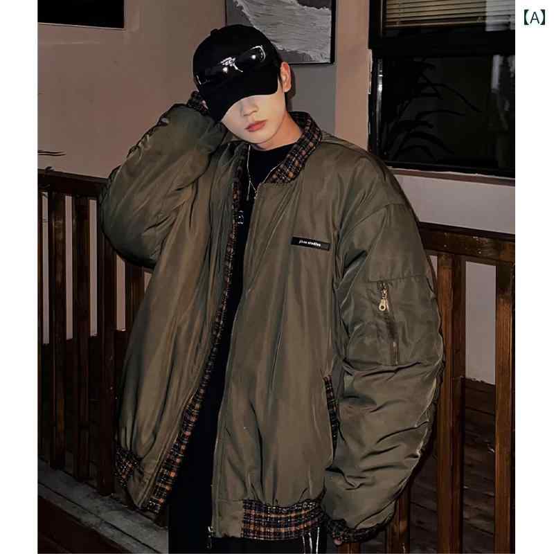 メンズ ファッション 春夏 秋冬 かっこいい オシャレ モテ 男性用 紳士服 服 韓国 シンプル 大人 　ミリタリーグリーン　ボンバー　ジャケット　アメリカン　ストリート　パッチワーク　シンプル　厚手　ベースボール