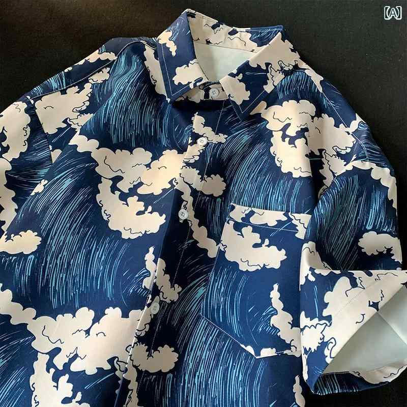 樂天商城 - メンズ ファッション 春夏 秋　冬 かっこいい オシャレ モテ 男性用 紳士服 服 韓国 シンプル 大人 ハワイアン 冷感 フラワー シャツ 半袖大きい カジュアル ジャケット