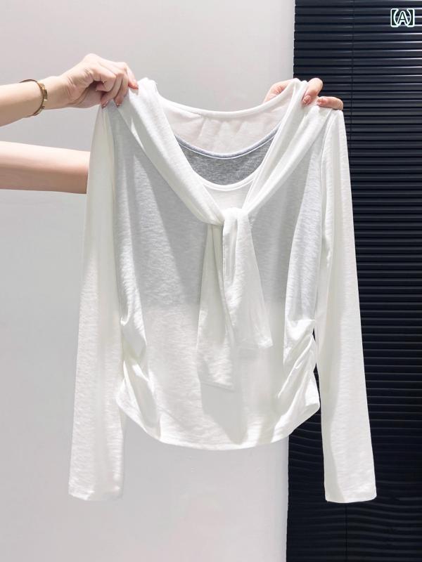 レディース ファッション おしゃれ 春　夏　 秋　冬 大人　上品　高級　マダム　ミス　ミセス　プレゼント　婦人　母　セット　長袖　T　シャツ　アウター　シンプル　ウエスト　レイヤー　トップス