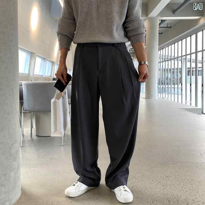 Rakuten - オールド マネー ニュー リッチ グレー ワイド レッグ フロー カジュアル パンツ ハイエンド