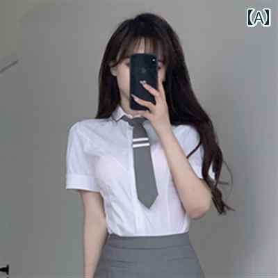Rakuten - レディース ファッション 春夏 秋冬 かわいい オシャレ プロ　ホワイト　半袖　シャツ　レディース　スリムフィット　多色　展開