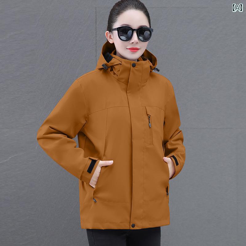 レディース ファッション 春夏 秋冬 かわいい オシャレ 韓国 お母さん スタイリッシュ スリーインワン ウィンドブレーカー ジャケット カジュアル フリース 裏地 ジャケット