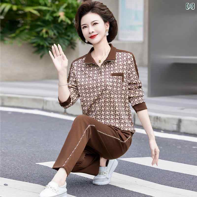 レディース ファッション 春夏 秋冬 かわいい オシャレ 韓国 お母さん　スタイリッシュ　長袖　カジュアル　スポーツウェア　スウェットシャツ　トップス　スタイル　　ツーピース　セット