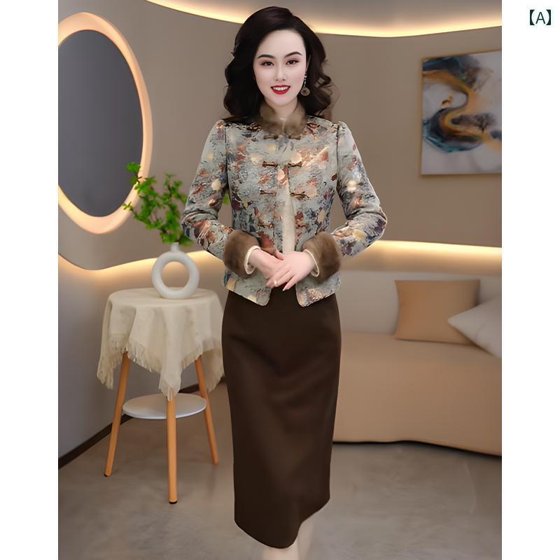 樂天商城 - レディース ファッション 春夏 秋冬 かわいい オシャレ ツーピース　　ジャケット　ドレス　厚手　フリー　スフィット　セット　　　レトロ　スタイル
