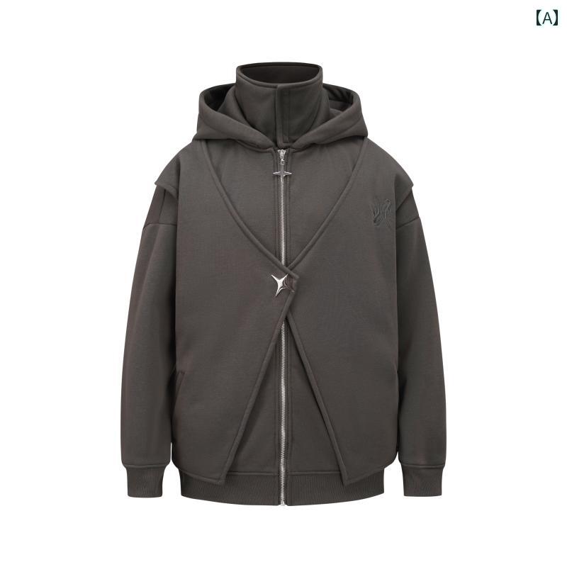 メンズ ファッション 春夏 秋冬 かっこいい オシャレ モテ 男性用 紳士服 服 韓国 シンプル 大人 スタンドカラー　ジッパー　長袖　フ..