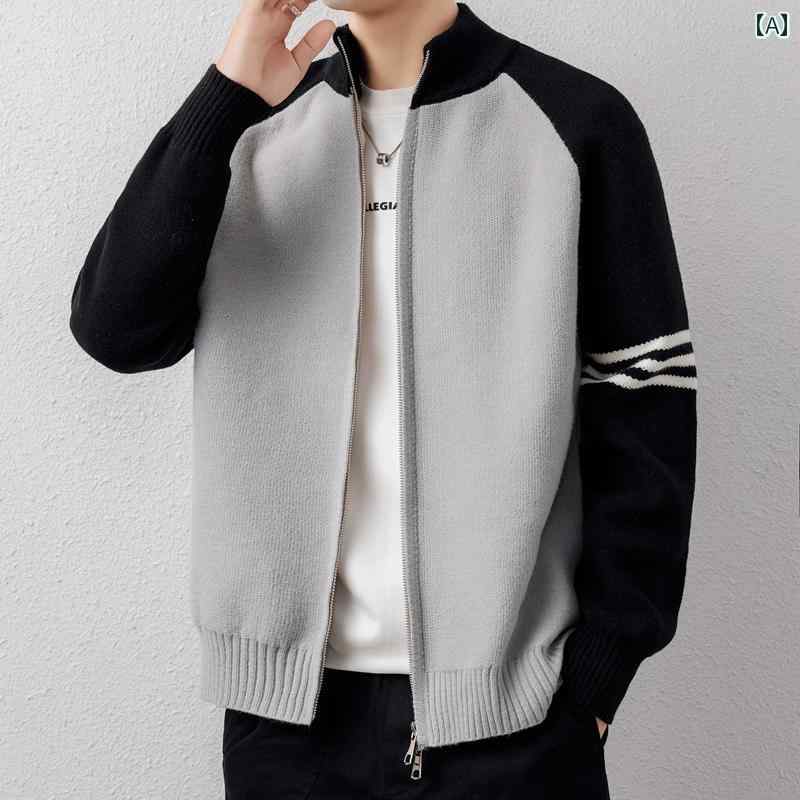 メンズ ファッション 春夏 秋冬 かっこいい オシャレ モテ 男性用 紳士服 服 韓国 シンプル 大人 高級 メンズニット カーディガンジャケット 厚手 暖かい セーター ジャケット