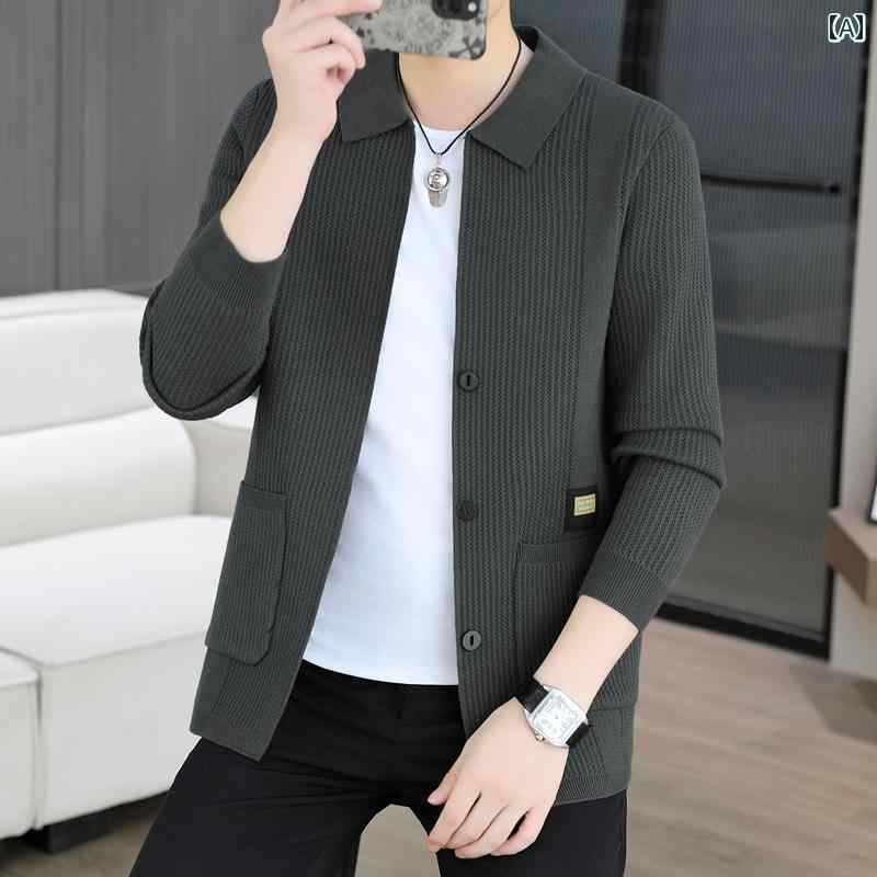 Men's Clothing - メンズ ファッション 春夏 秋冬 かっこいい オシャレ モテ 男性用 紳士服 服 韓国 シンプル 大人 メンズ ニット カーディガン セーター 厚手