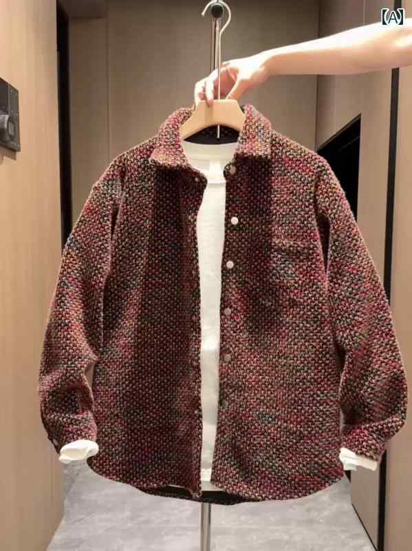 メンズ ファッション 春夏 秋冬 かっこいい オシャレ モテ 男性用 紳士服 服 韓国 シンプル 大人 織り チェック柄 ジャケット メンズ フィット カップル カジュアル スワロー テイル シャツメンズ